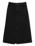 A.P.C. split-front denim midi skirt - Black