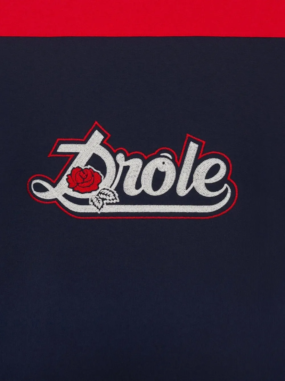 Drôle De Monsieur Gestreept T-shirt met borduurwerk Blauw