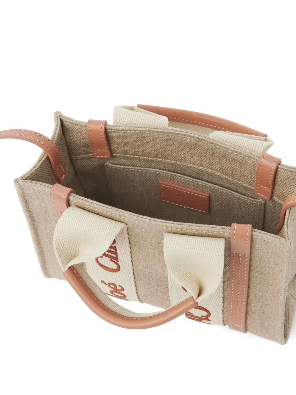 Chloé Woody kleine shopper Beige