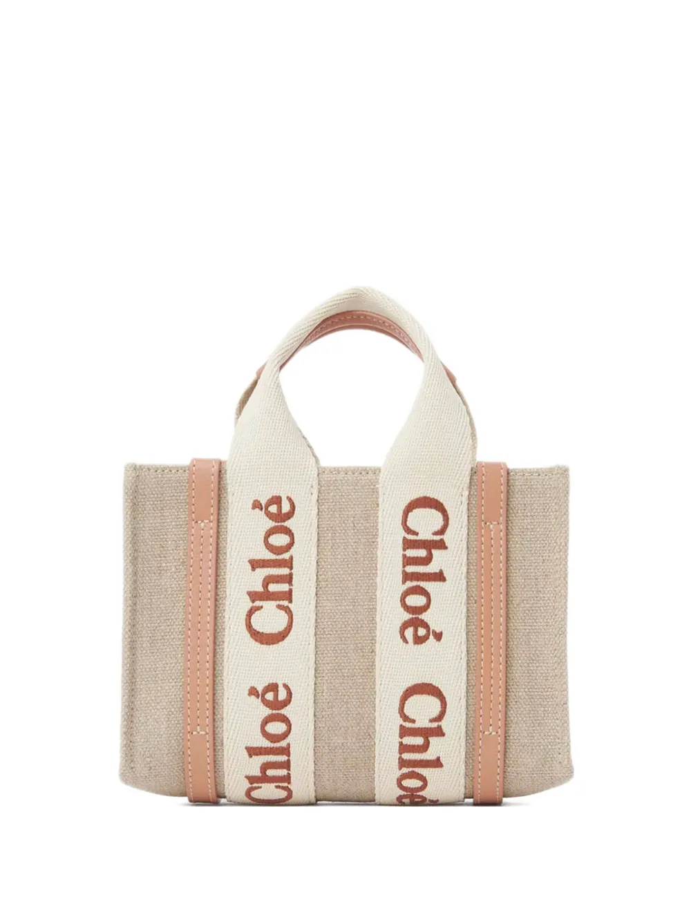Chloé Woody kleine shopper Beige