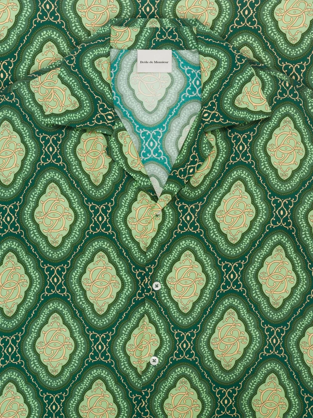 Drôle De Monsieur Overhemd met korte mouwen en patroon Groen