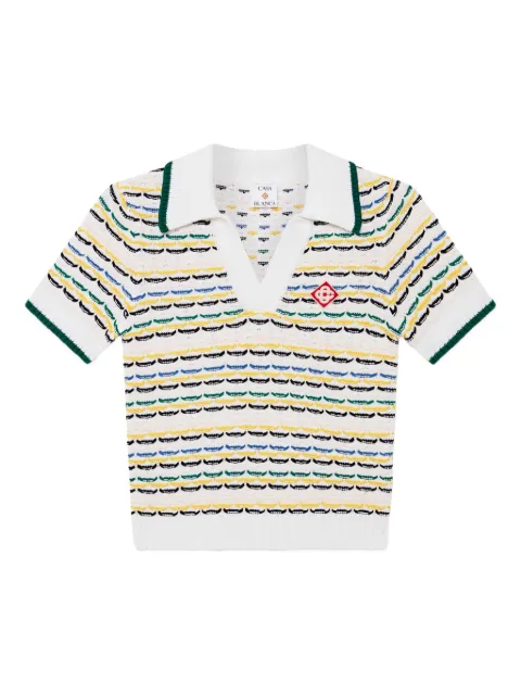 Casablanca striped polo-neck top