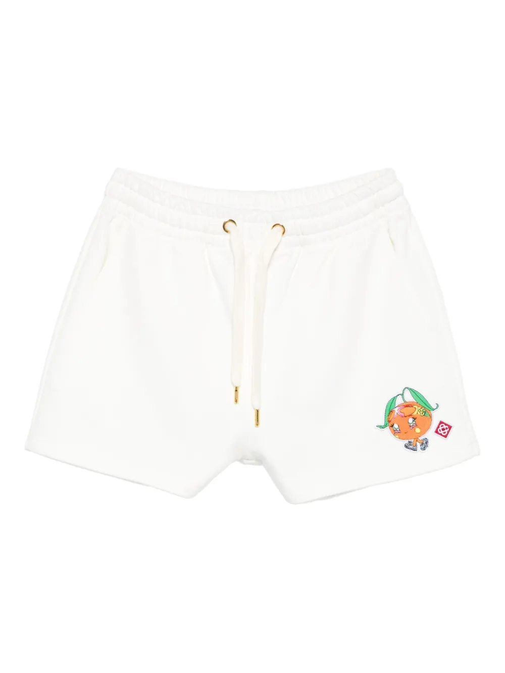 Casablanca Mascot Patch Fleece Shorts And Pockets In White