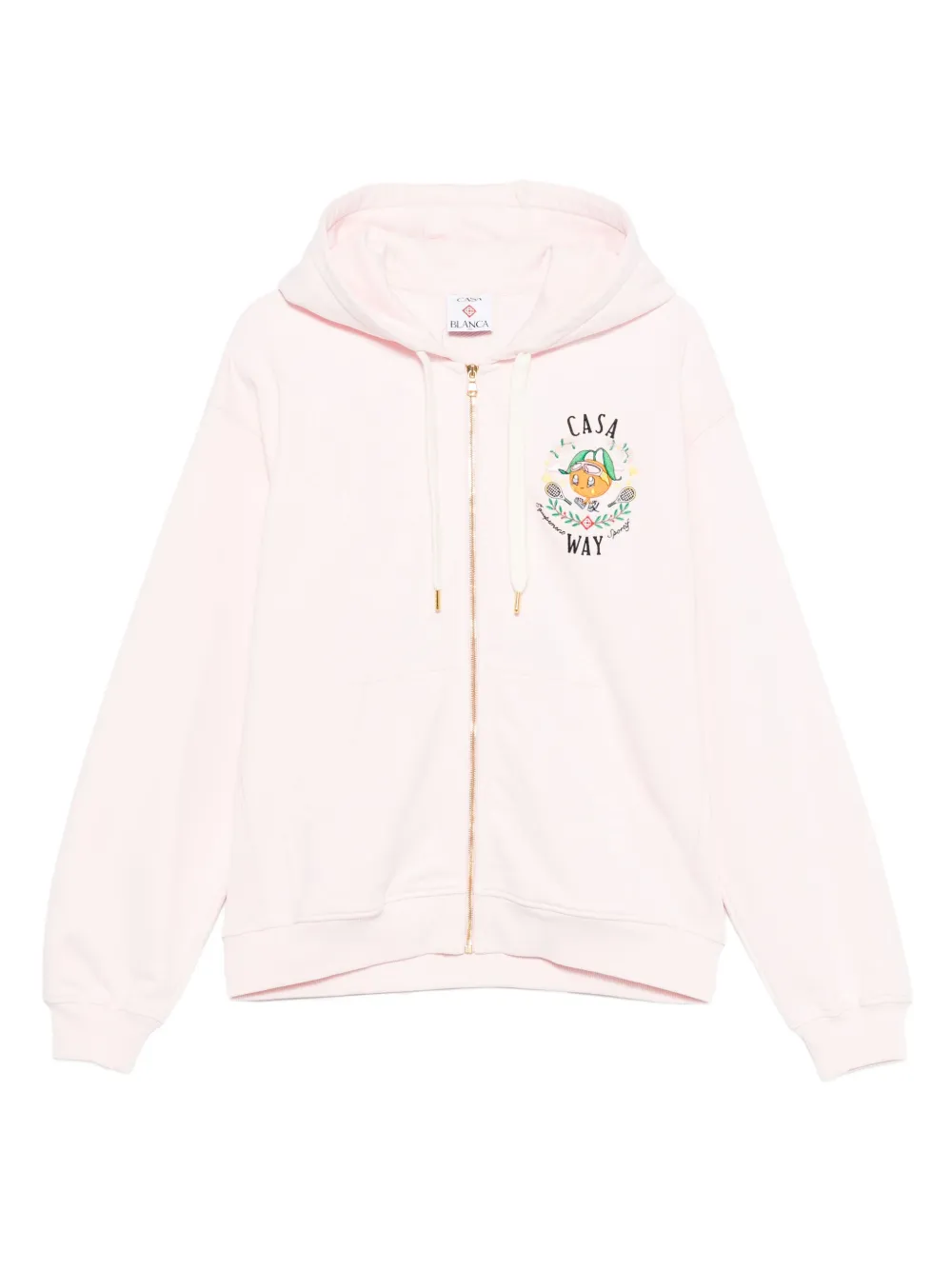 Casablanca embroidered zip-up hoodie | Pink | Image 1