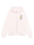 Casablanca embroidered zip-up hoodie - Pink