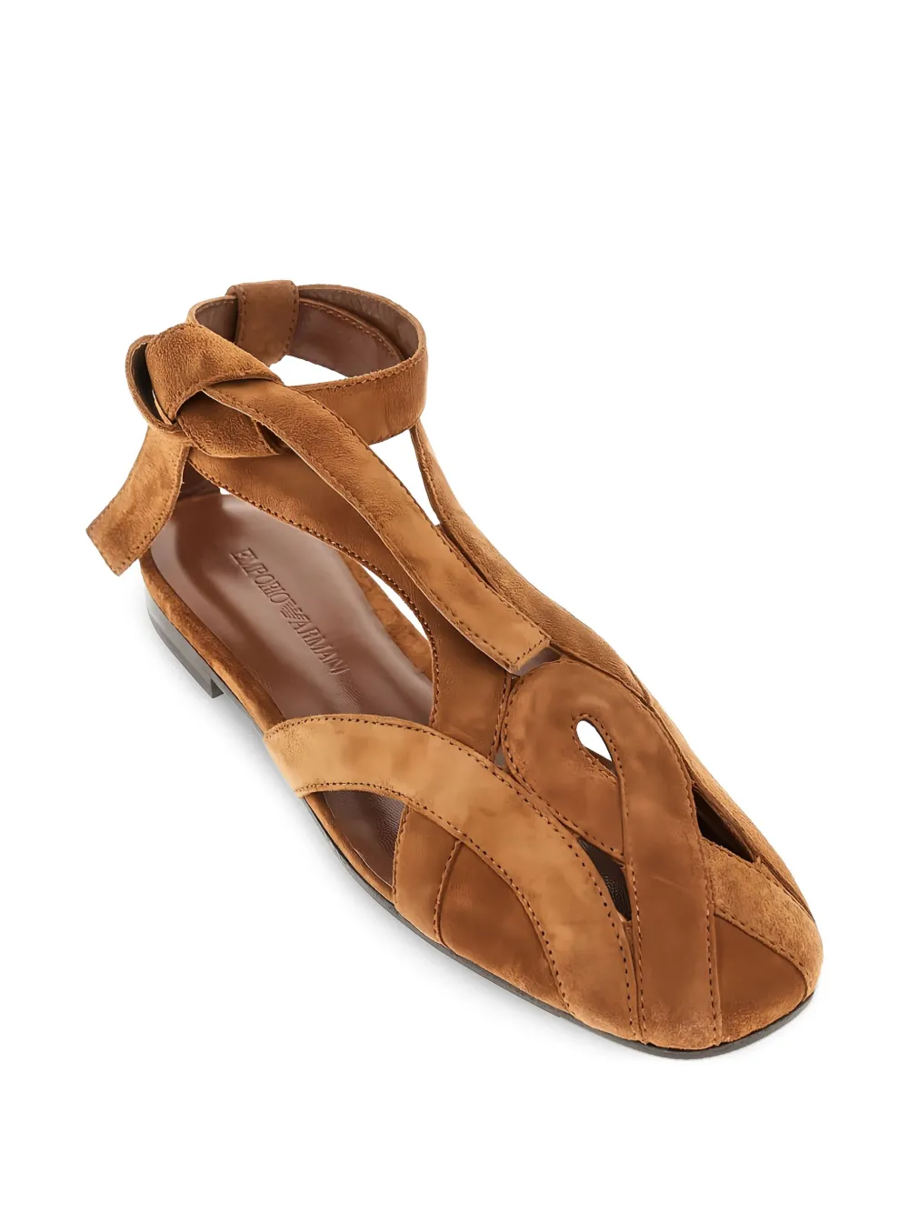 Emporio Armani Icon suede sandals Brown
