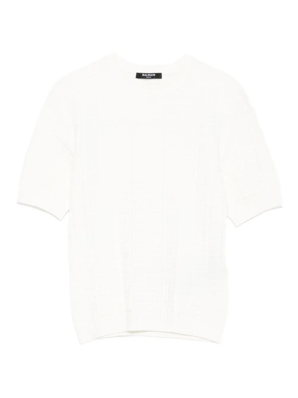 Balmain textured short-sleeve t-shirt Wit