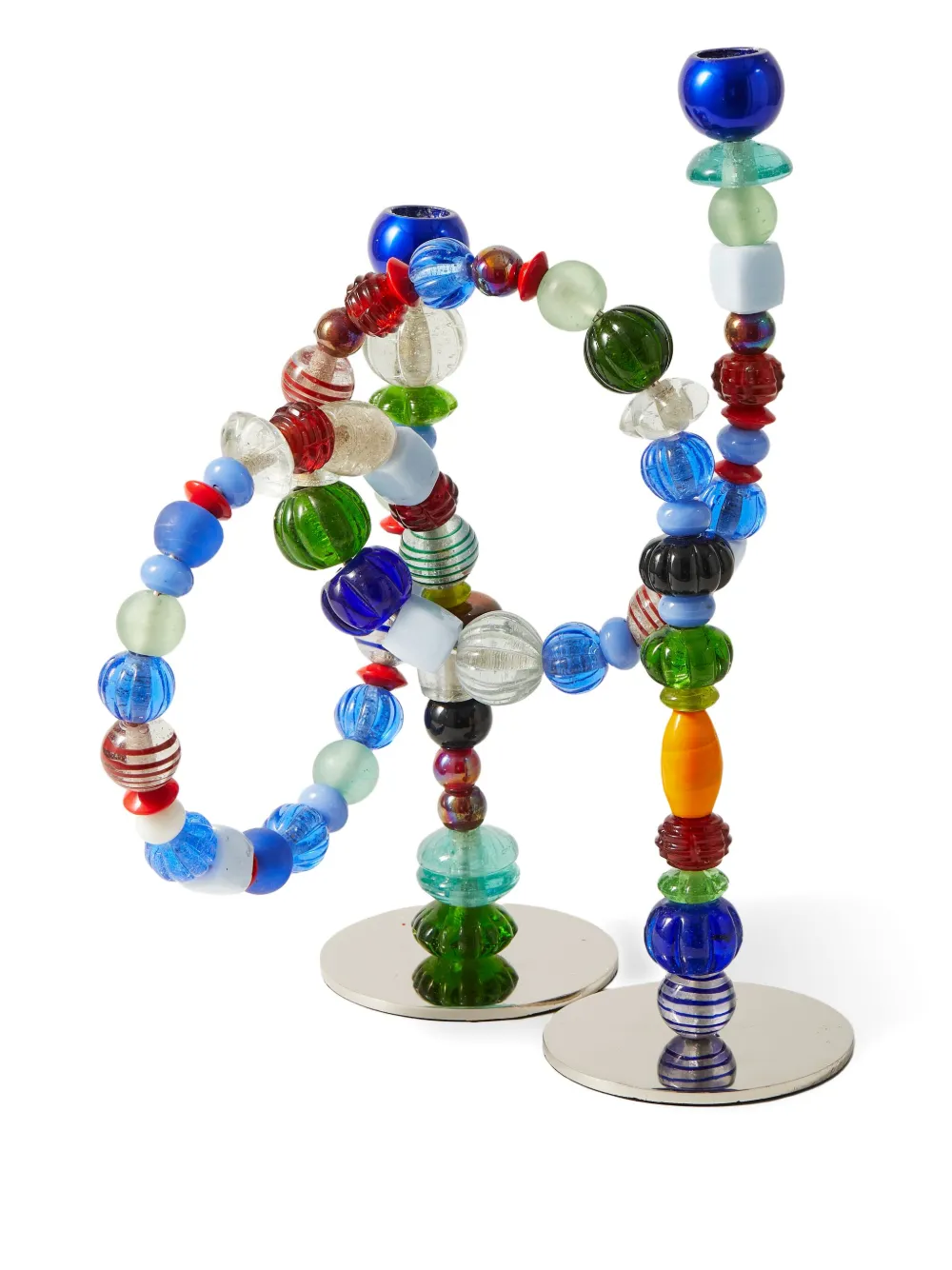 POLSPOTTEN beads candle holder (38cm x 33cm) - Zilver