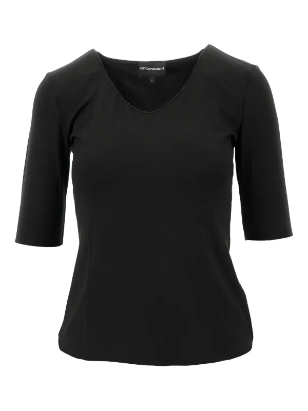 Emporio Armani Scoop-neck T-shirt in Black