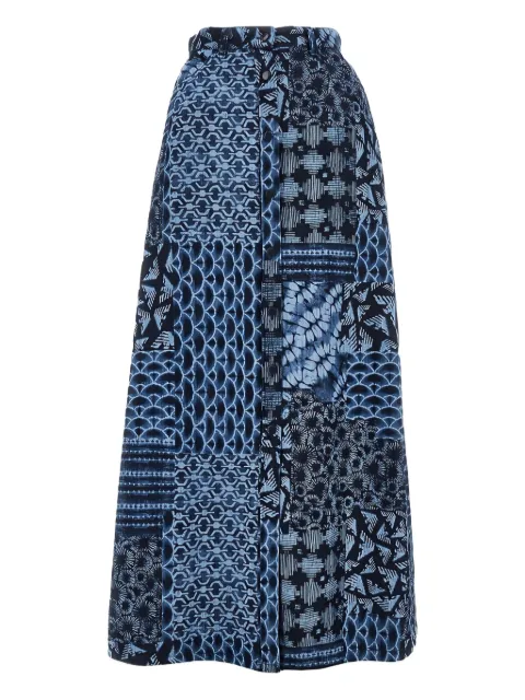 Emporio Armani تنورة جينز مطبوعة