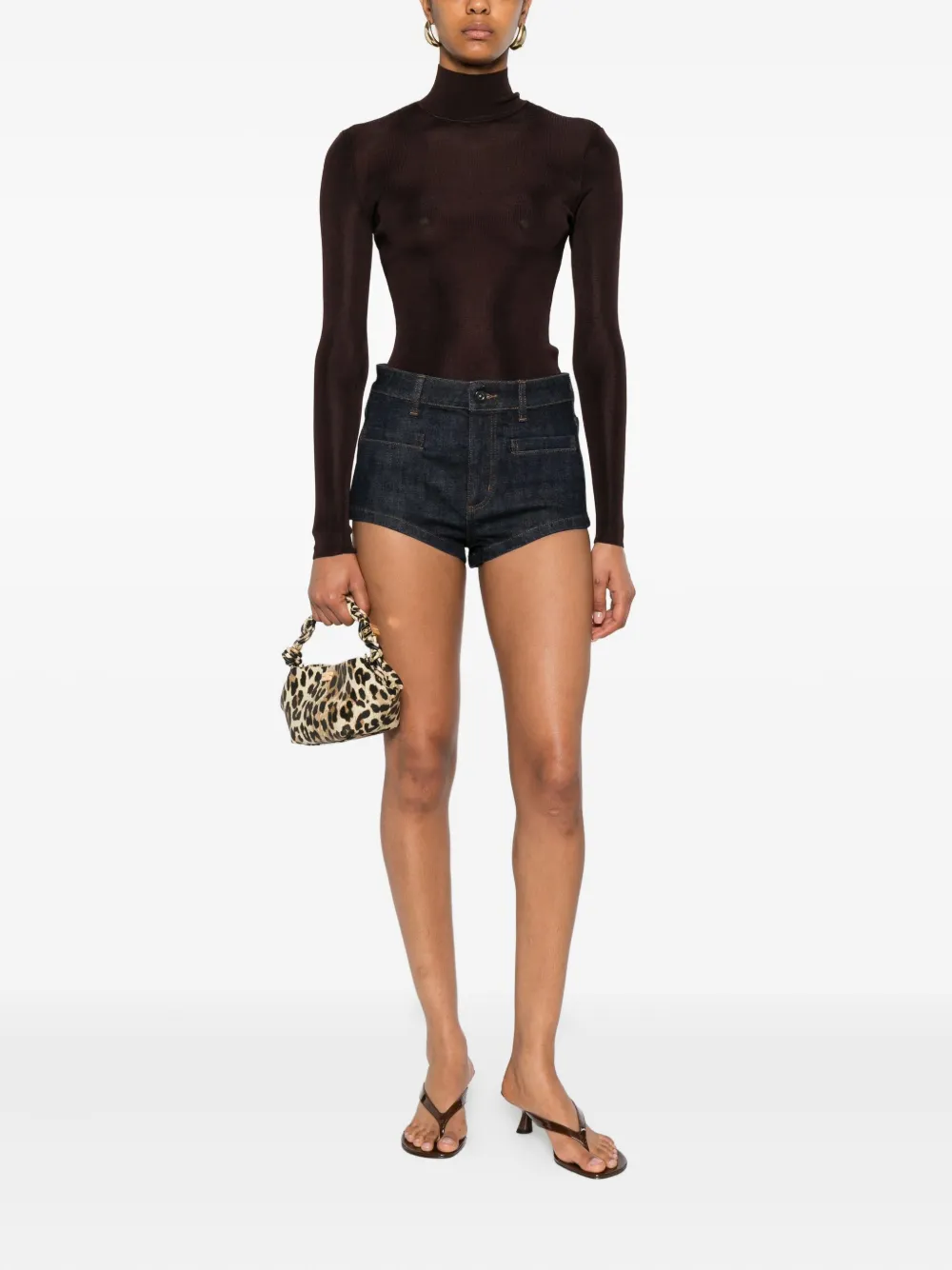 Self-Portrait high-neck ribbed top | T-Shirts & Jersey Shirts | Image 2