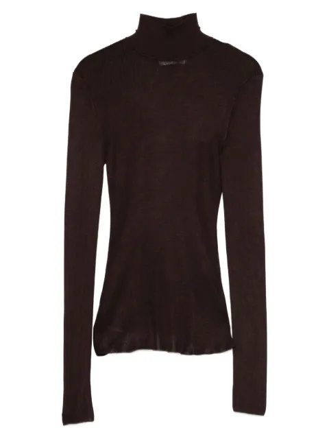 Self-Portrait high-neck ribbed top