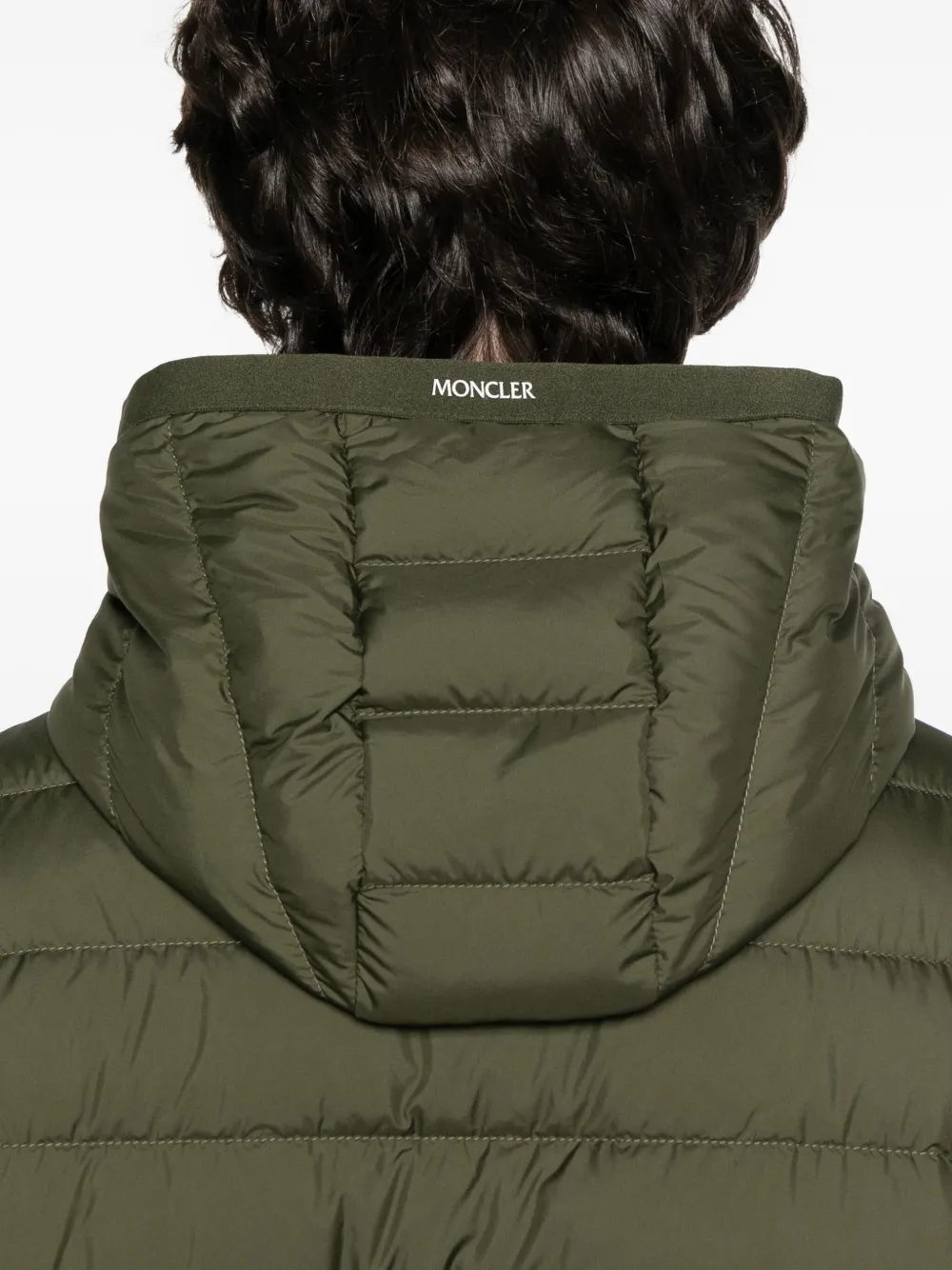 Moncler Galion gewatteerd jack met capuchon Groen