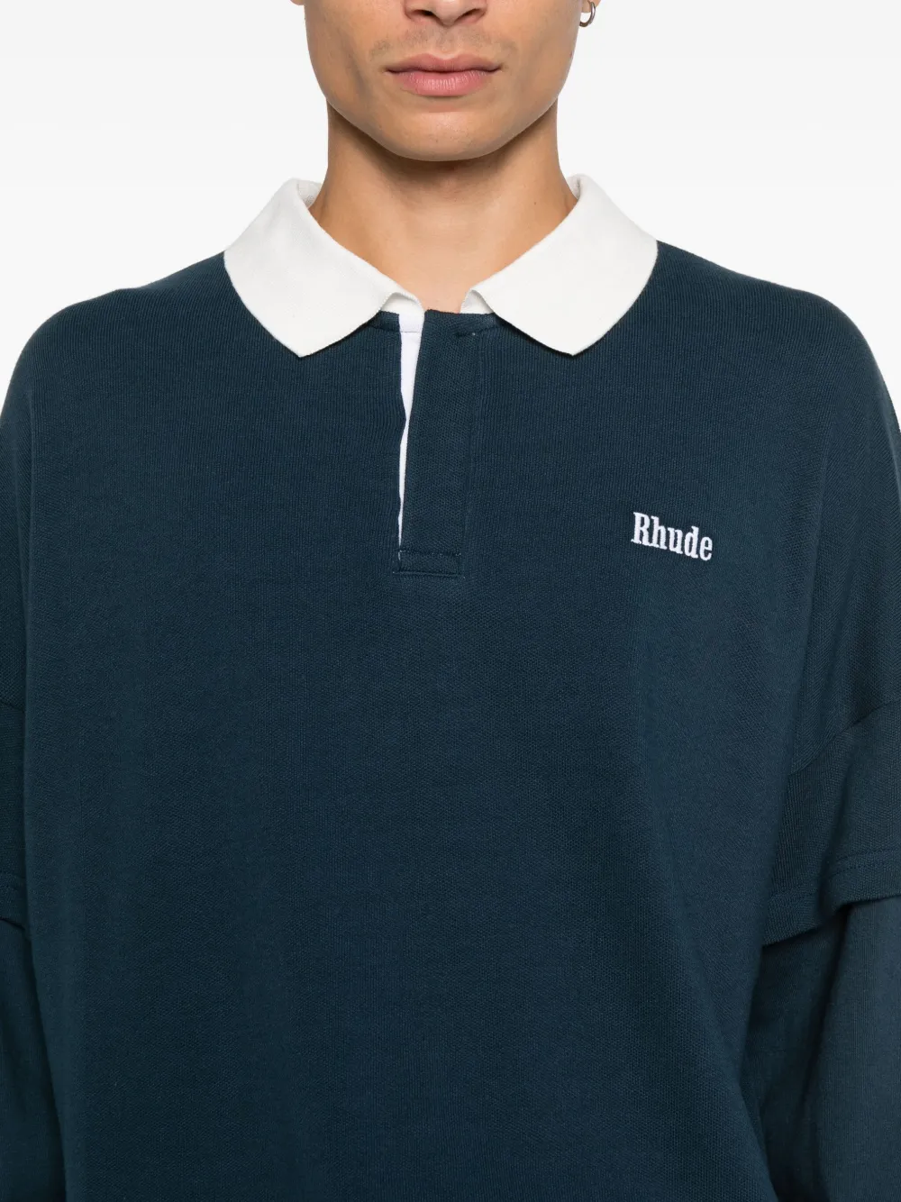 RHUDE Poloshirt verfraaid met logo Blauw