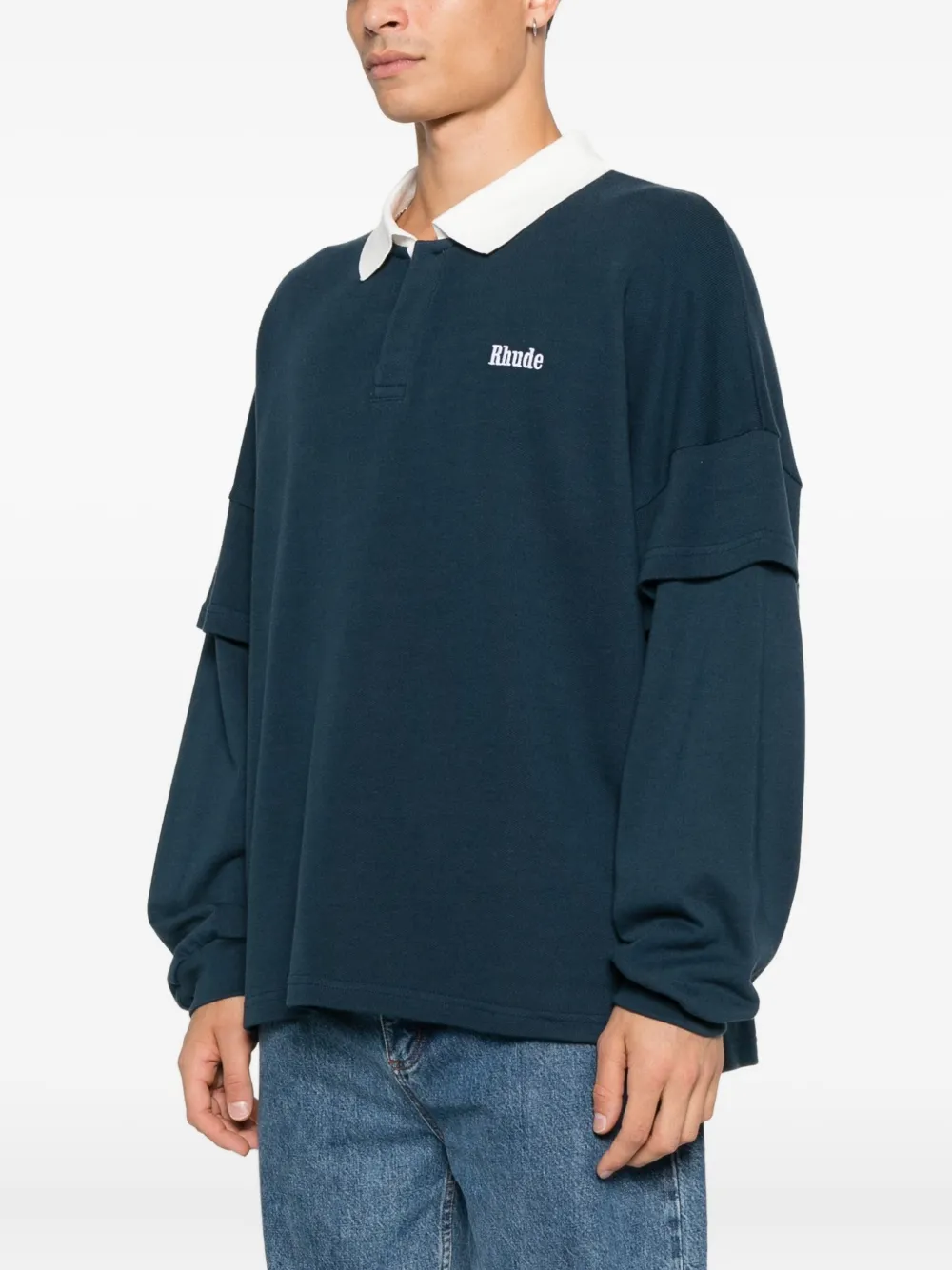 RHUDE Poloshirt verfraaid met logo Blauw