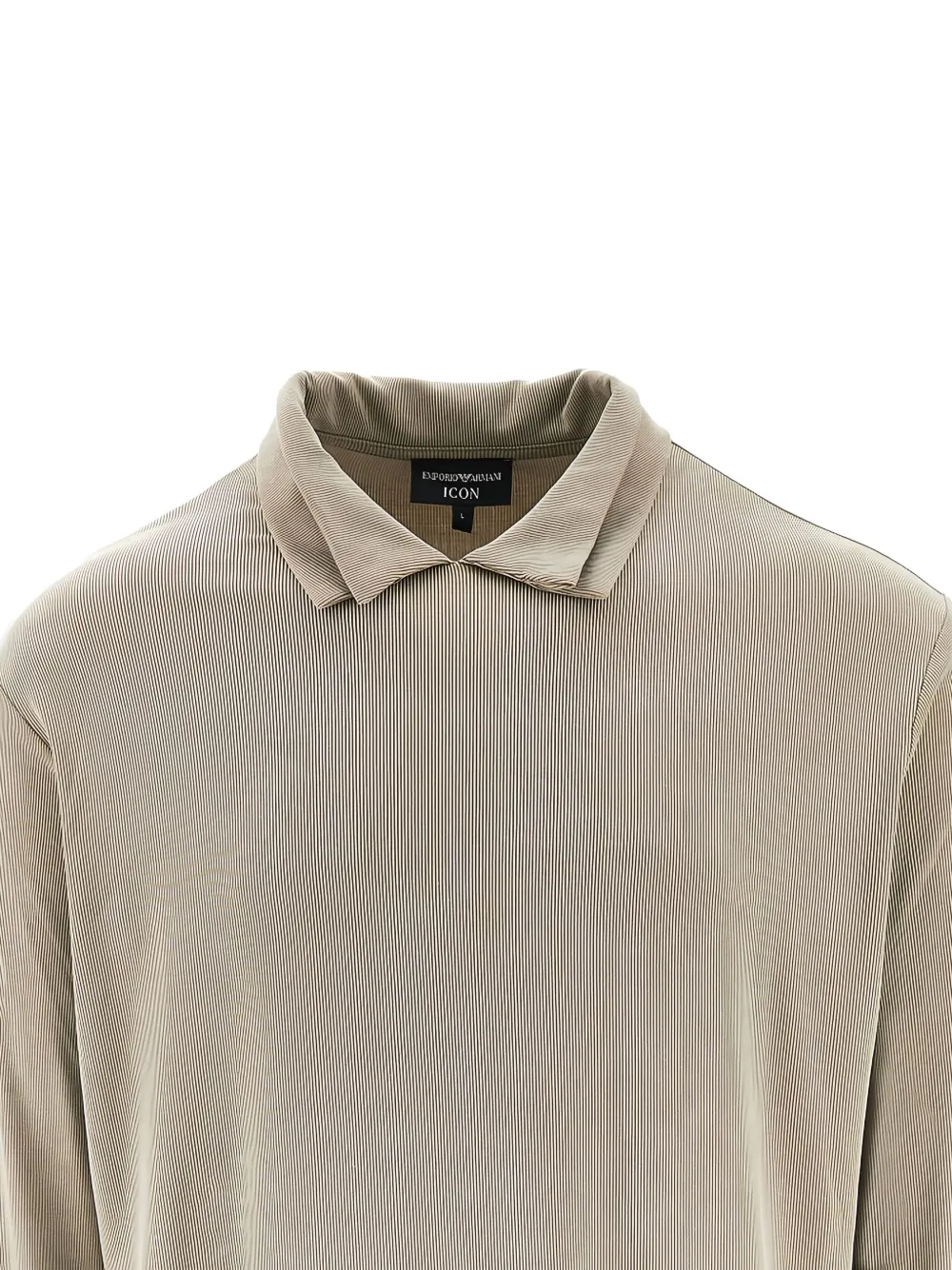 Emporio Armani T-shirt met dubbele kraag Beige