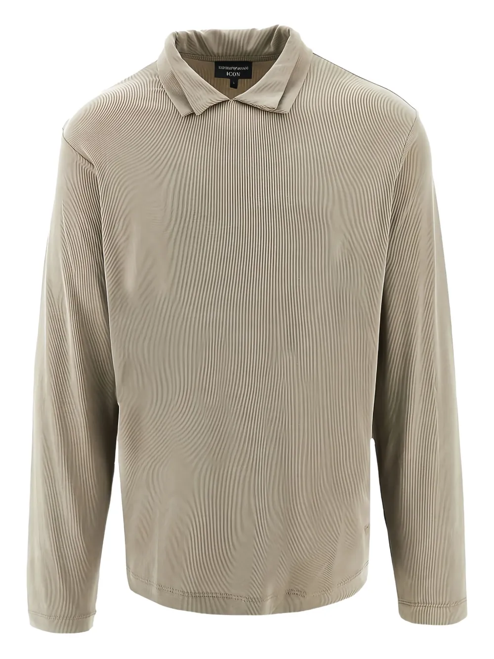 Emporio Armani T-shirt met dubbele kraag Beige