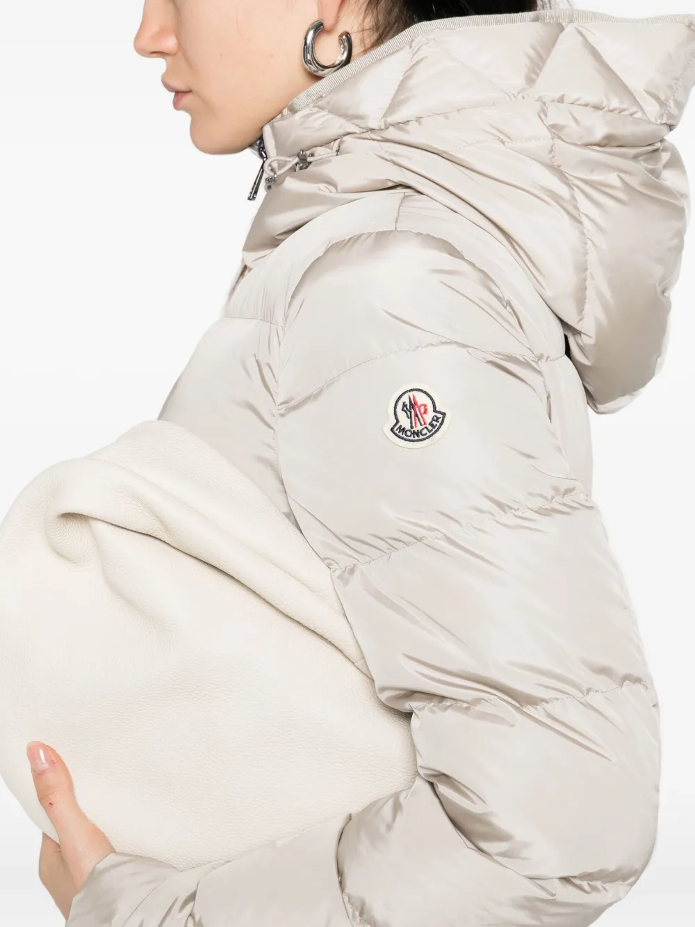 Moncler Avoce hooded quilted jacket Beige