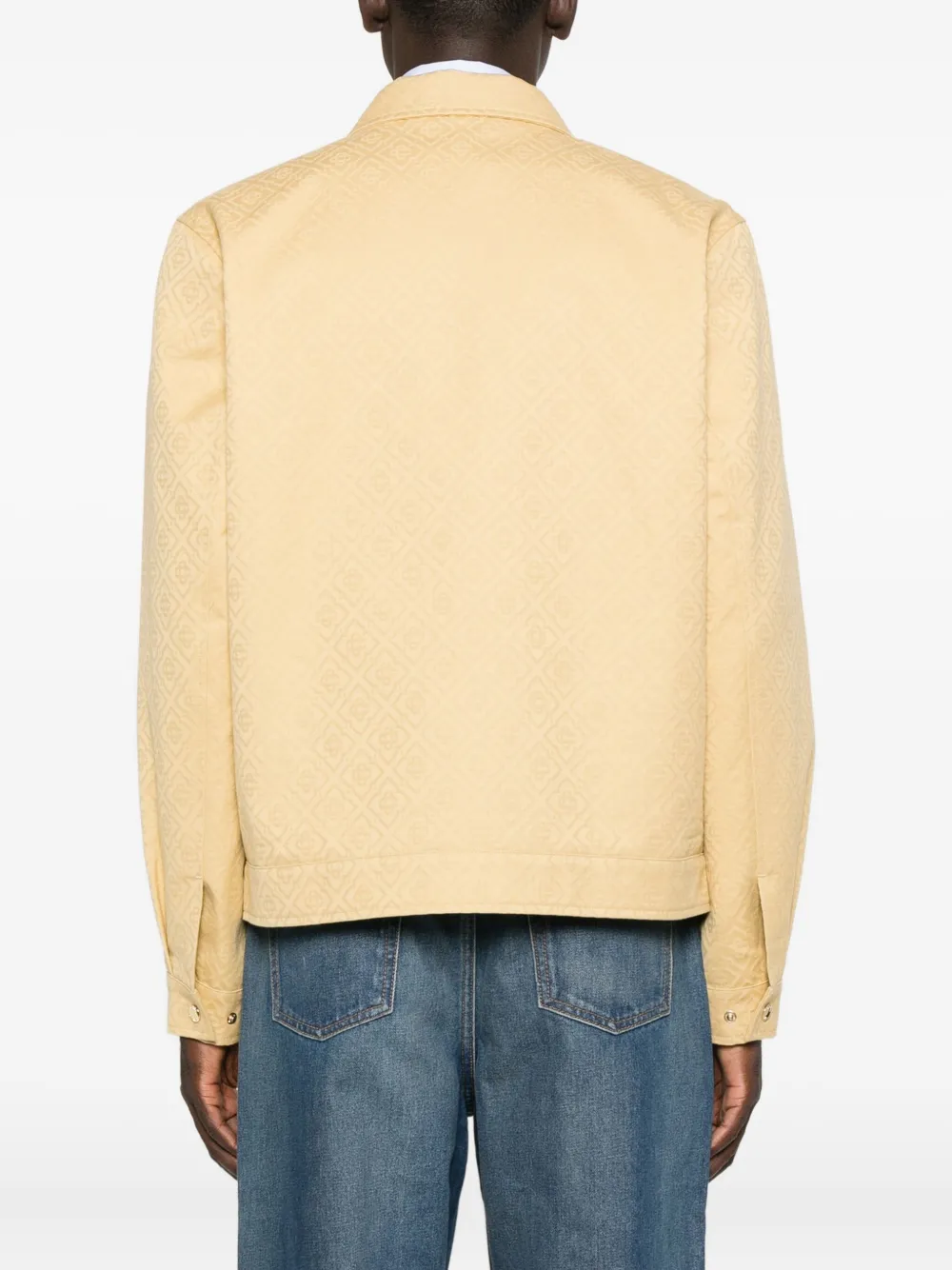 Casablanca Beige Cotton Monogram Jacquard Jacket In Neutral