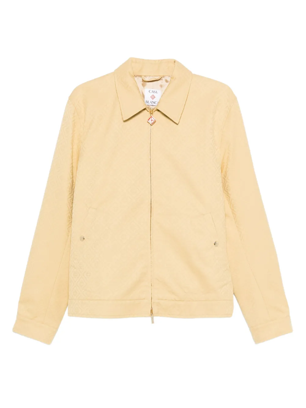 Casablanca logo-motif zip-front jacket | Neutrals | Image 1