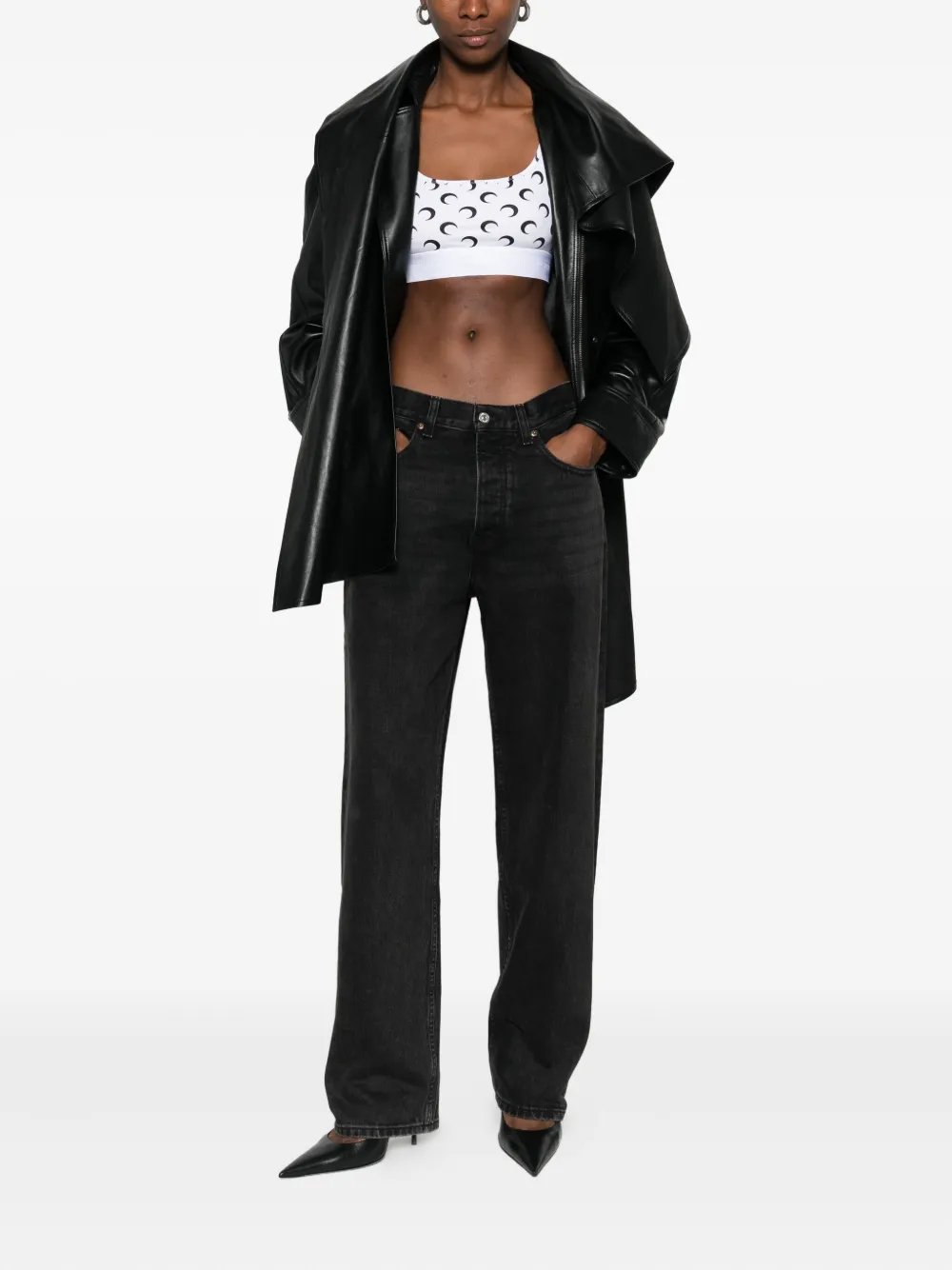 Marine Serre Top met maanprint Wit