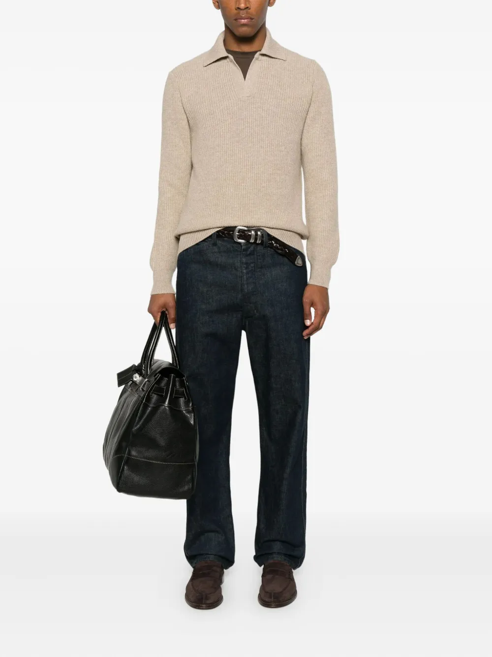 Tagliatore ribbed sweater - Beige