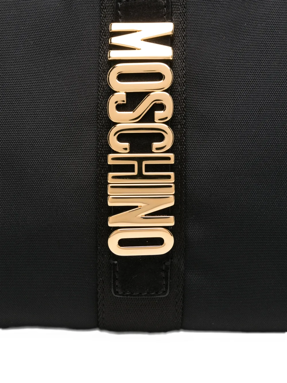 Moschino Clutch met logoplakkaat Zwart