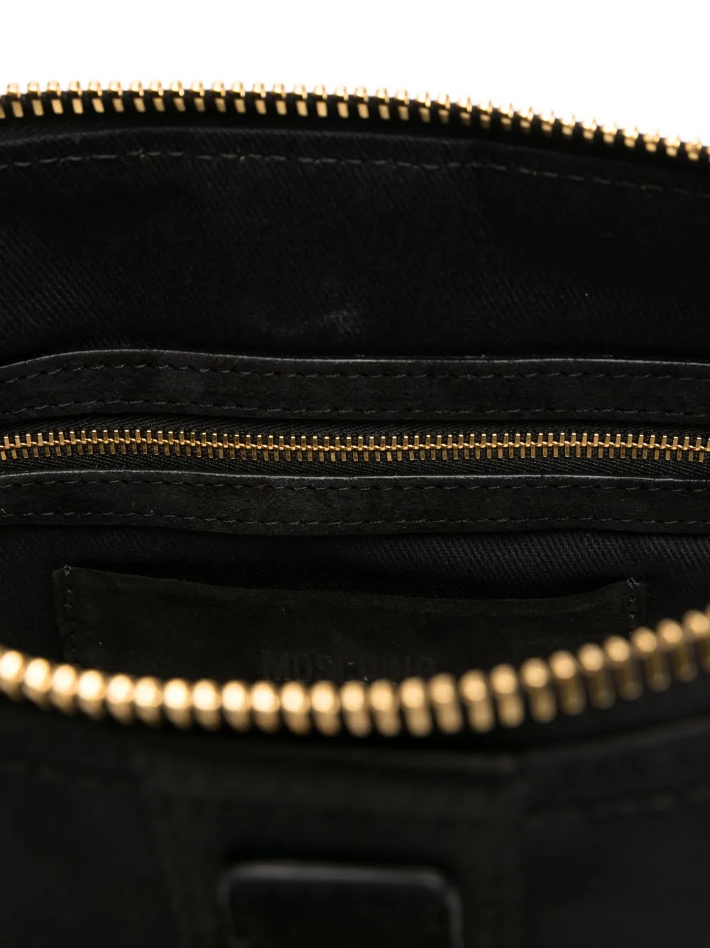 Moschino Clutch met logoplakkaat Zwart