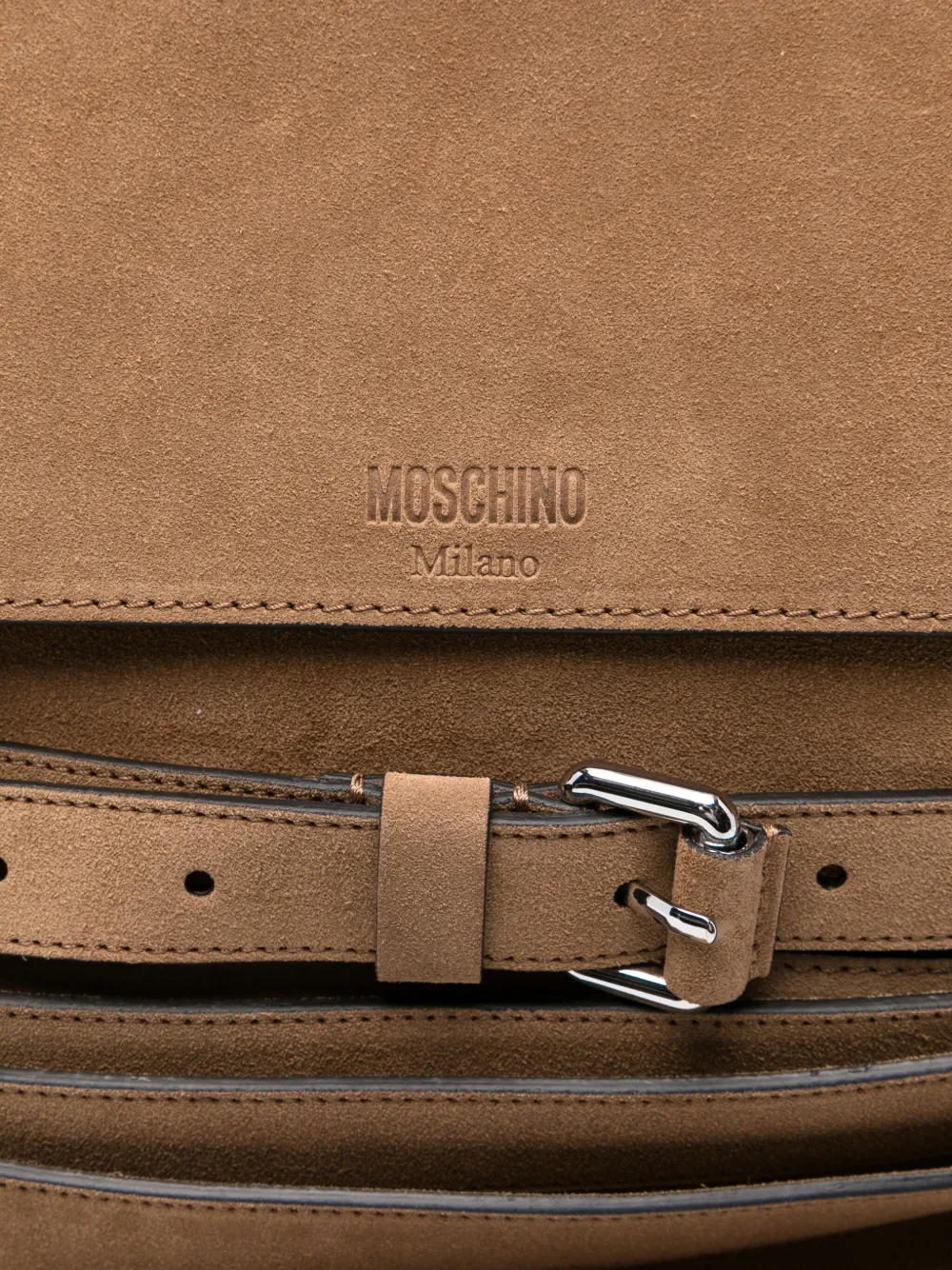Moschino Kalfsleren shopper met ceintuur Bruin