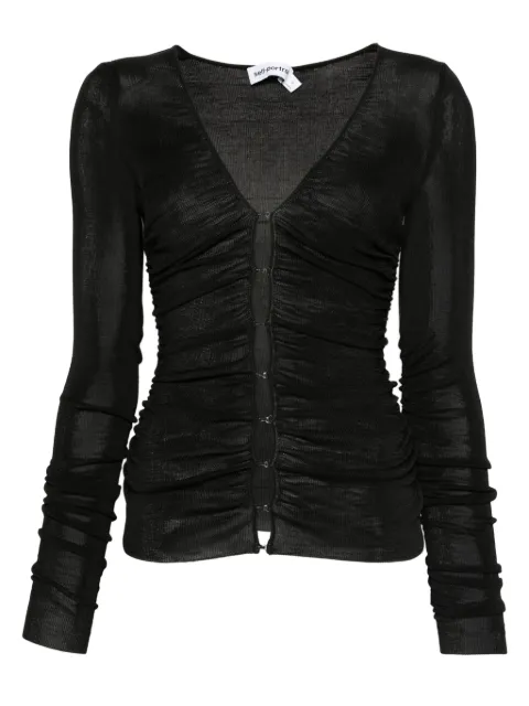 Self-Portrait button-detailed long-sleeve t-shirt