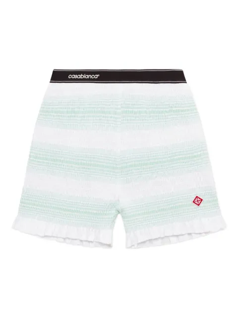 Casablanca striped ruffled-trim track shorts