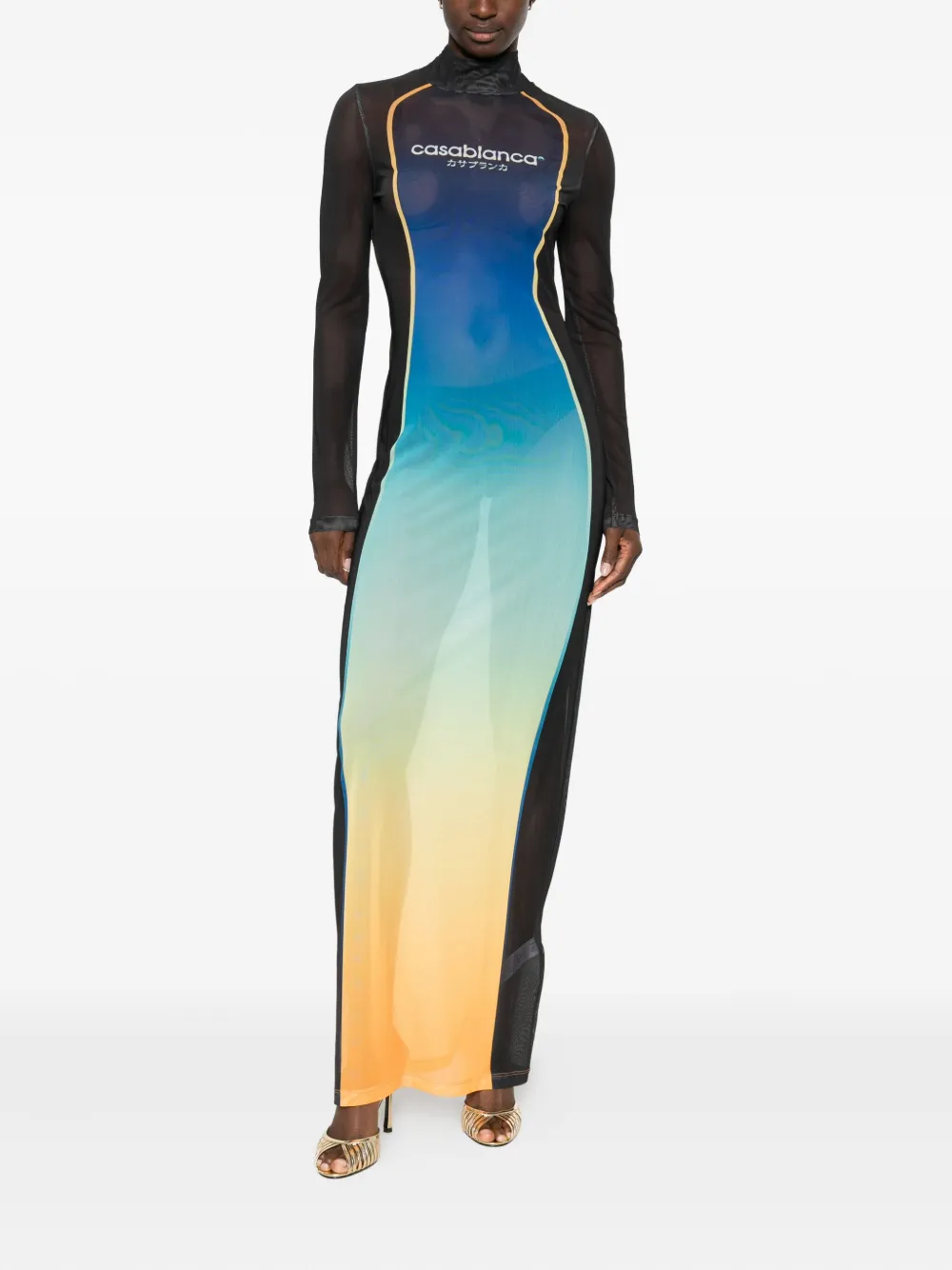 Casablanca gradient-effect maxi dress - Zwart