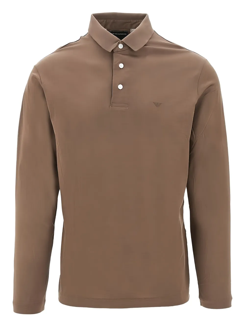 Emporio Armani logo-embroidered polo shirt - ブラウン Emporio Armani logo-embroidered polo shirt - ブラウン