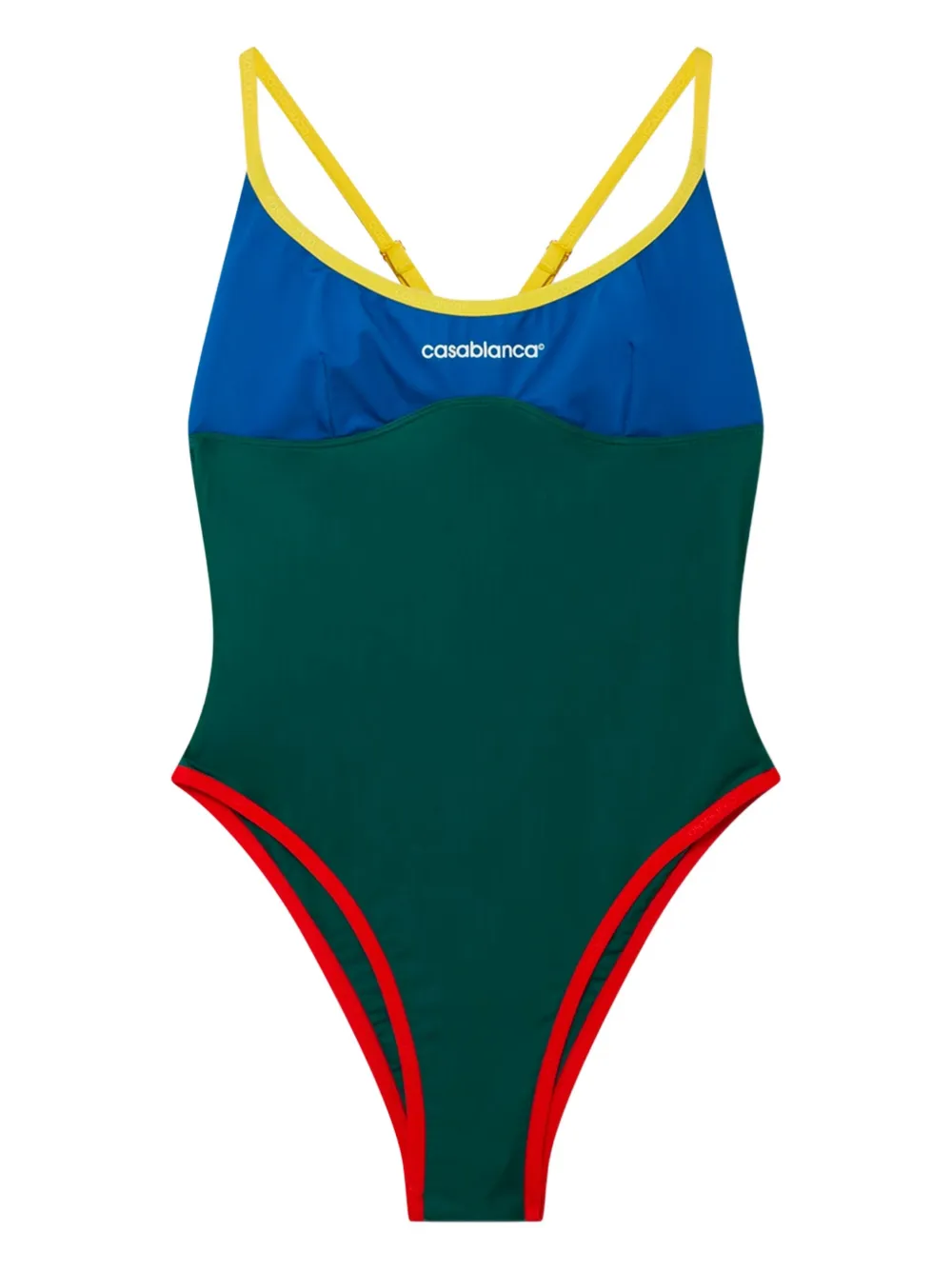 Casablanca cross-back swimsuit - グリーン Casablanca cross-back swimsuit - グリーン