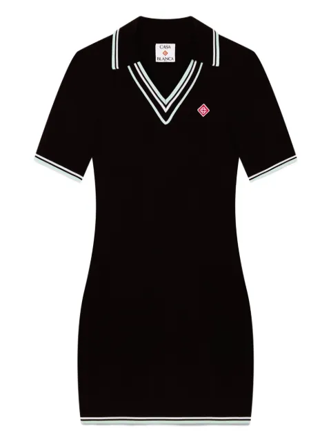 Casablanca polo-neck ribbed dress