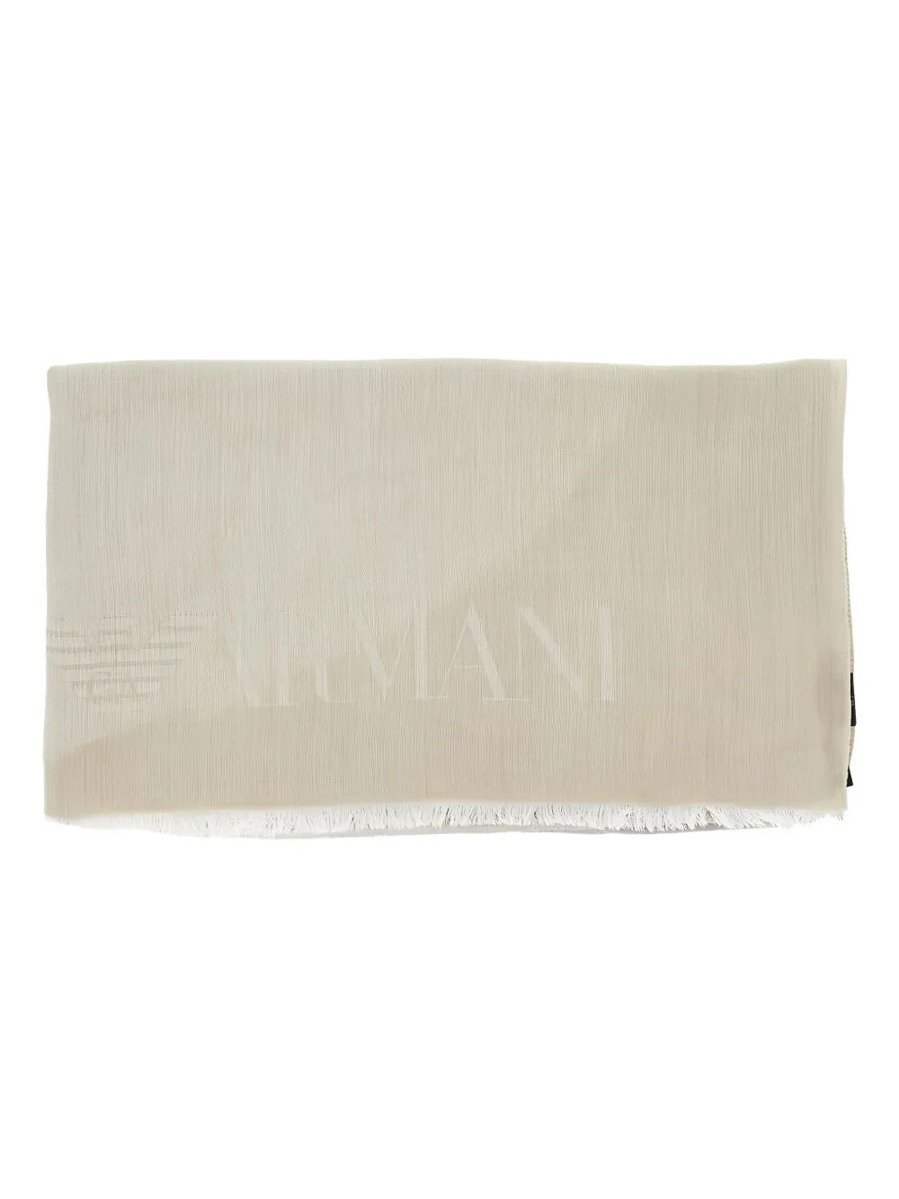 Emporio Armani logo-jacquard scarf - ニュートラル Emporio Armani logo-jacquard scarf - ニュートラル