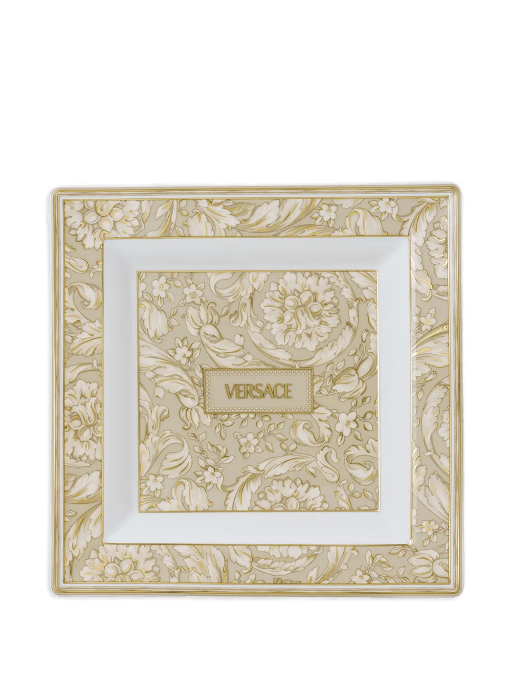 Versace Barocco-print square tray (22cm) | Neutrals | Image 1