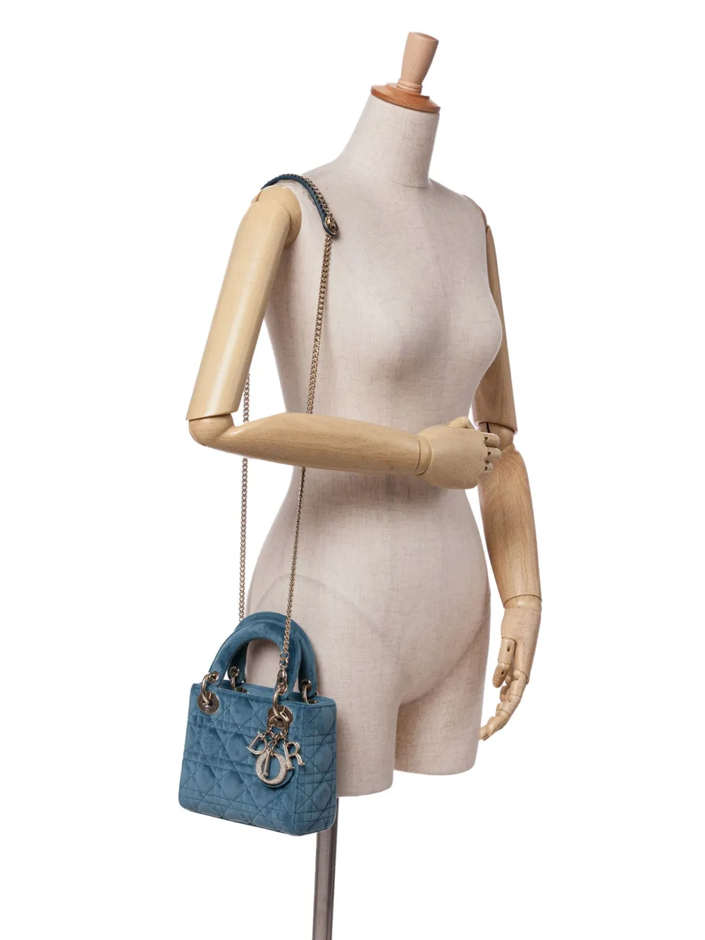Christian Dior Pre-Owned 2020 Mini Velvet Cannage Lady Dior satchel | Pre-Owned | Image 2