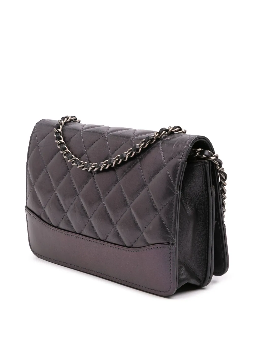 Pre-owned Chanel 2019 Quilted Aged Calfskin Gabrielle Wallet On Chain Crossbody Bag