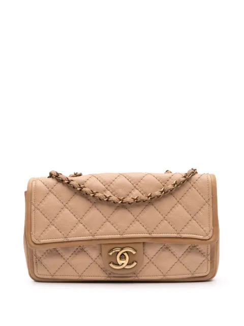 CHANEL Pre-Owned 2014-2015 Medium Bicolor Calfskin Graphic Flap shoulder bag