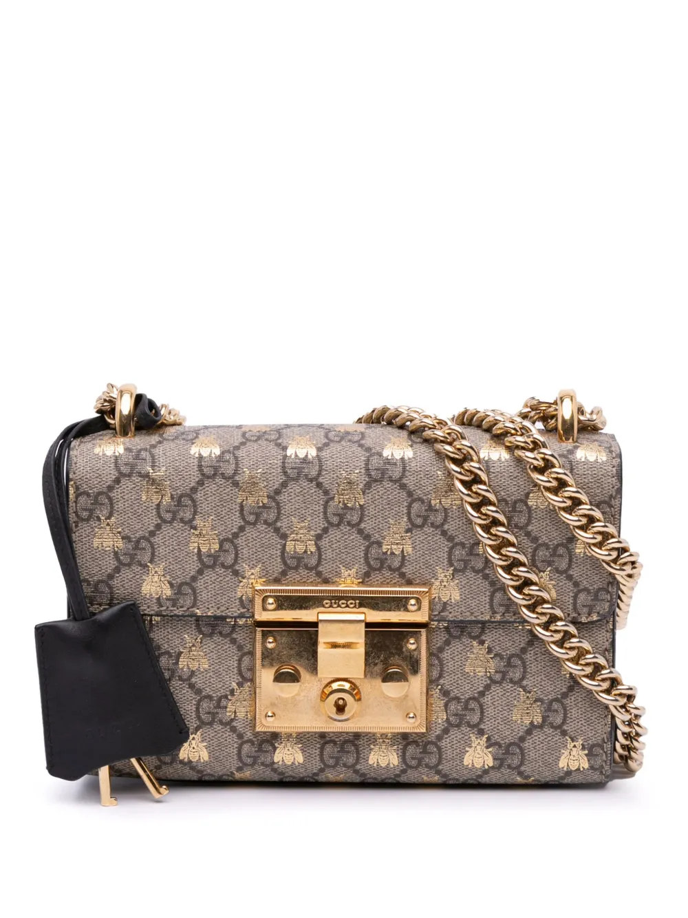 Gucci Pre-Owned 2016-2024 Small GG Supreme Bee Padlock crossbody bag - Gucci Pre-Owned 2016-2024 Small GG Supreme Bee Padlock crossbody bag -