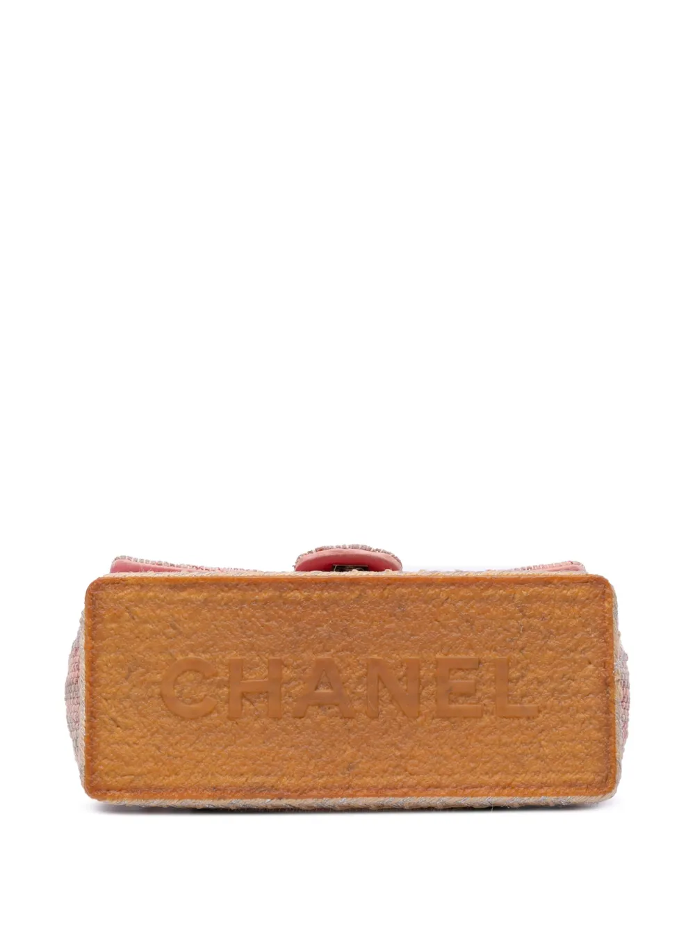 Pre-owned Chanel 2010-2011 Quilted Tweed Espadrille Chain Flap Shoulder Bag