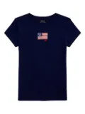 POLO RALPH LAUREN KIDS flag-embroidered T-shirt - Blue