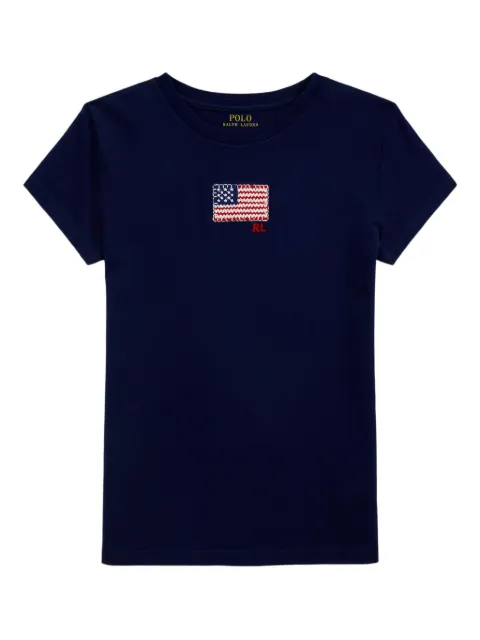 POLO RALPH LAUREN KIDS flag-embroidered T-shirt