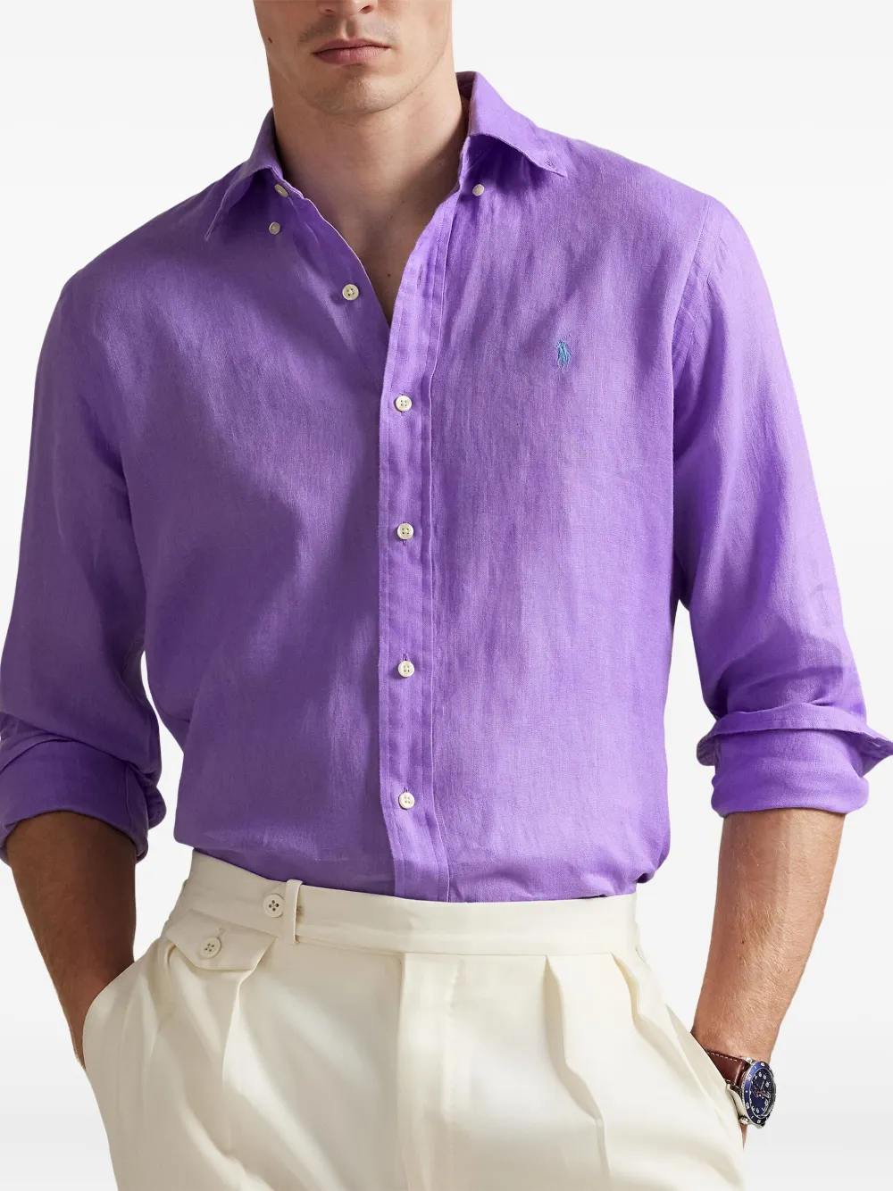 Polo Ralph Lauren Linnen overhemd Paars