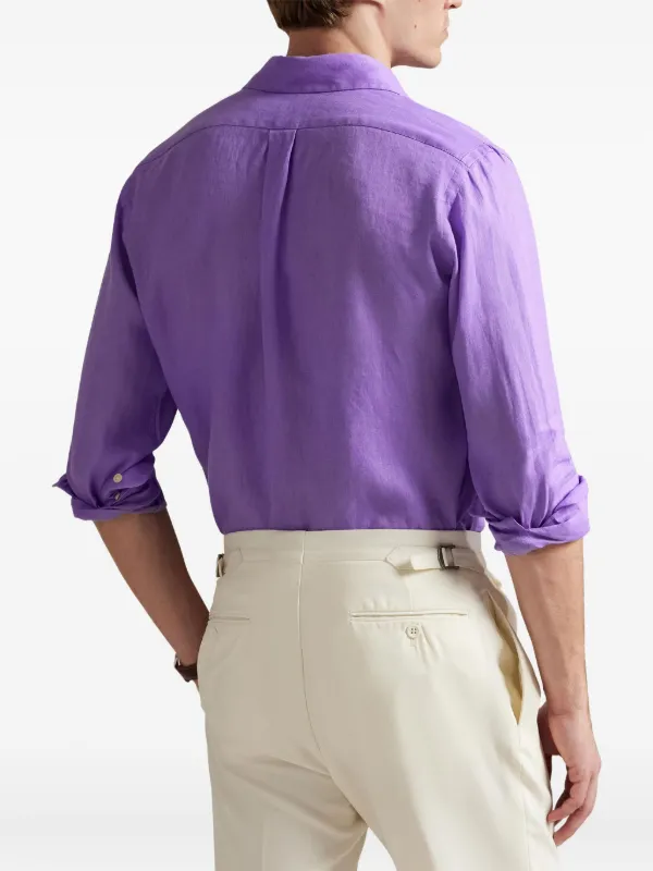 Polo Ralph Lauren ボタン リネンシャツ | パープル | FARFETCH JP