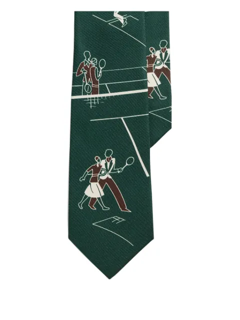 Ralph Lauren Purple Label Deco Tennis Scenic-print tie