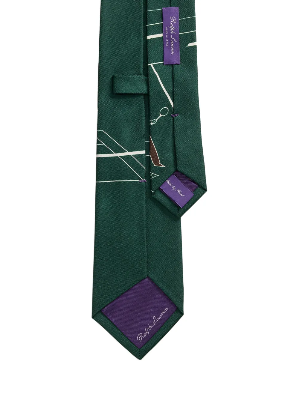Ralph Lauren Purple Label Stropdas met Deco Tennis-print - Groen