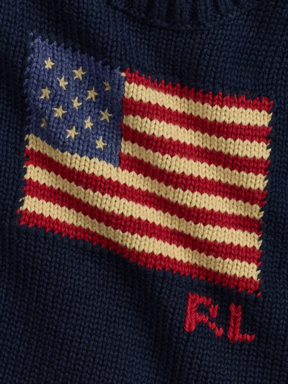 POLO RALPH LAUREN KIDS Jurk met vlag-intarsia Blauw