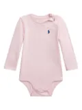 POLO RALPH LAUREN KIDS long-sleeve snap-button bodysuit - Pink